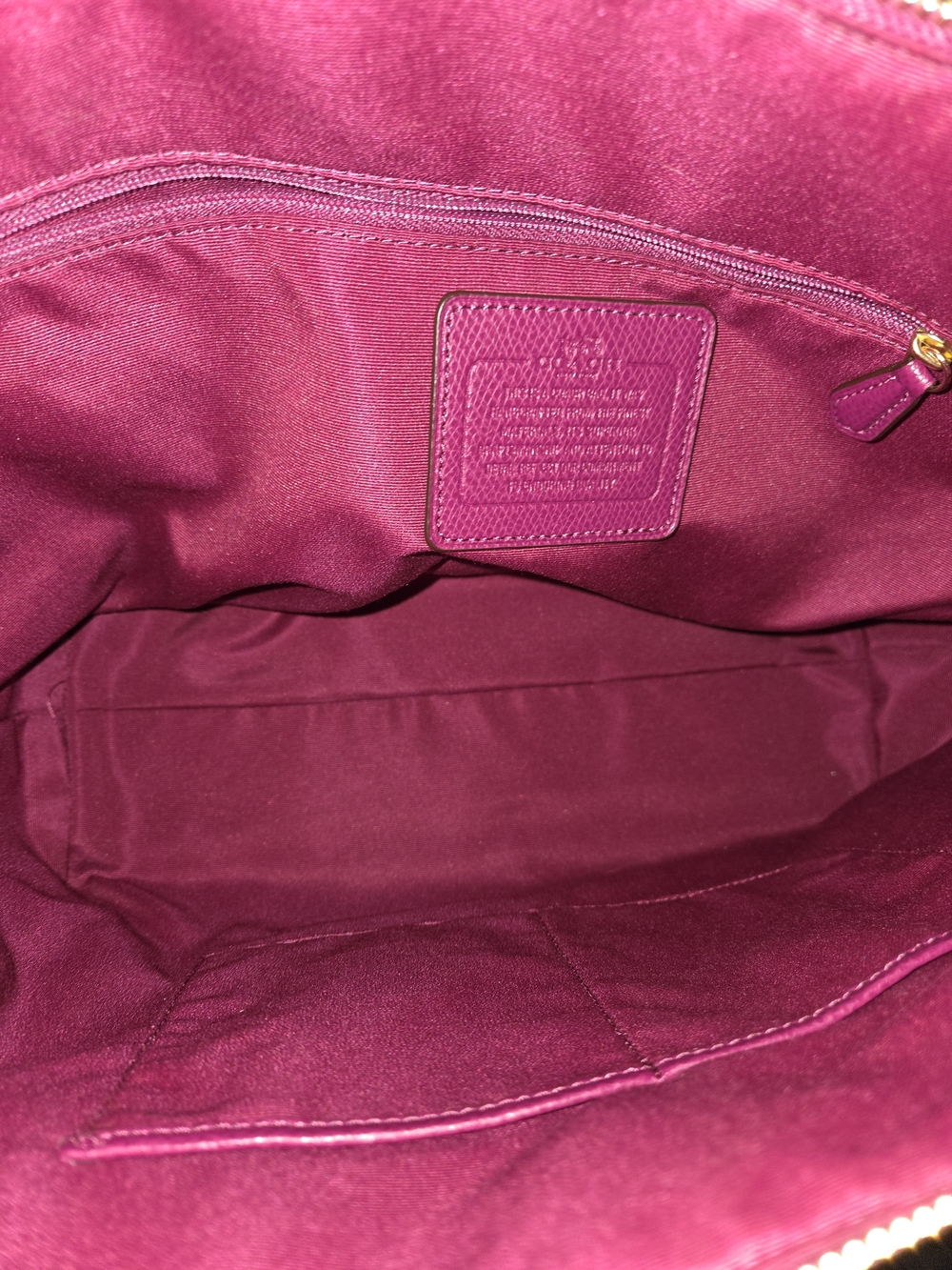 Coach Leather Magenta Tote Bag - Picture 8 of 10